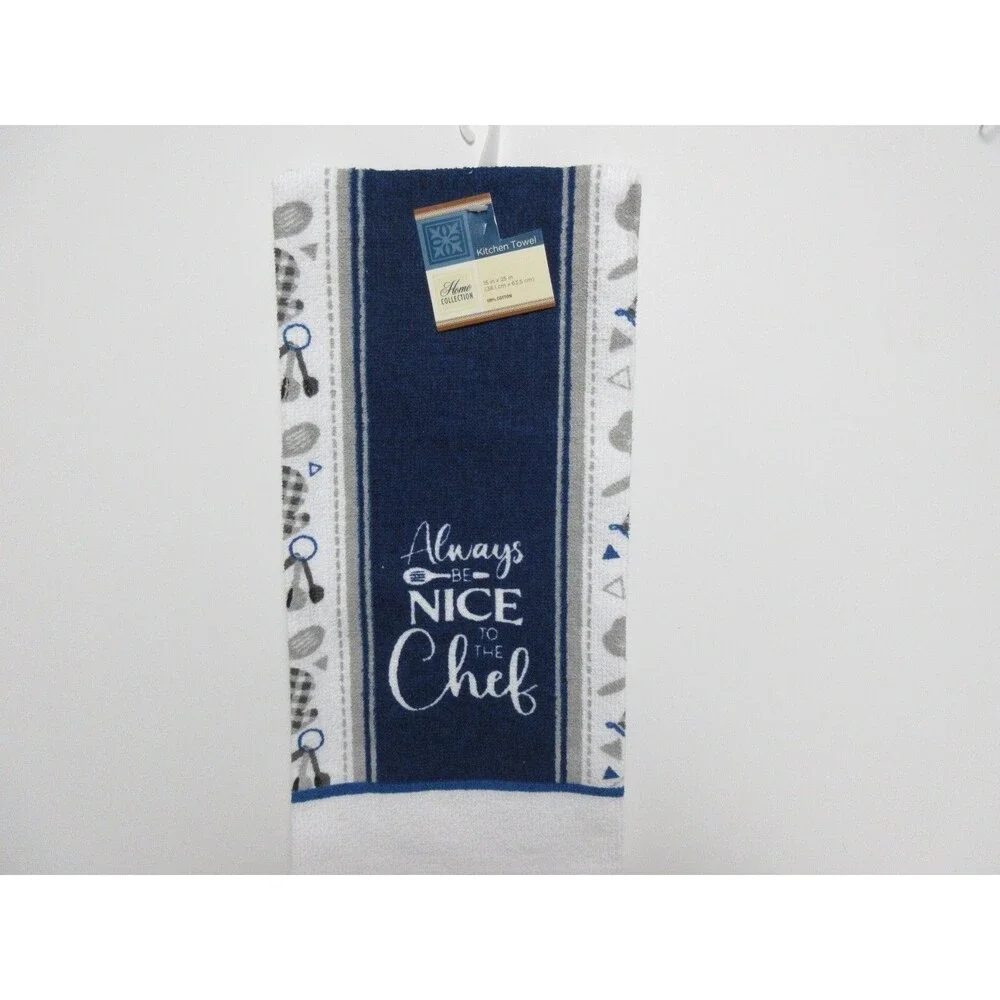 4Pc Set 1 Kitchen Towel & 2 Potholders&Oven Mitt “ALWAYS BE NICE TO THE CHEF